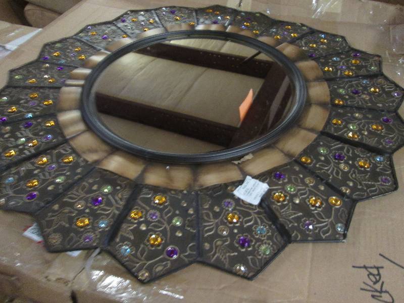 Jewel Embellished Round Wall Mirror...