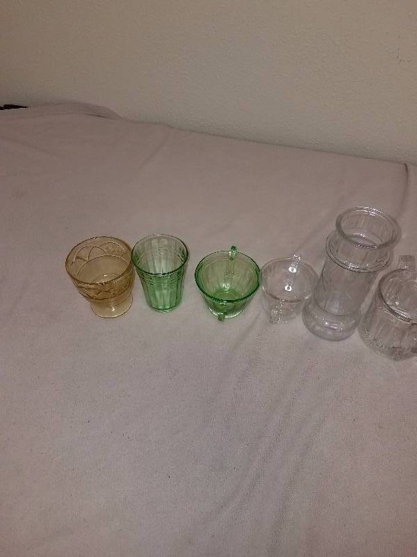 Depression Glass plus Red Lobster Glass Vases