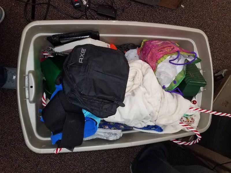 Tote of Holiday Decorations