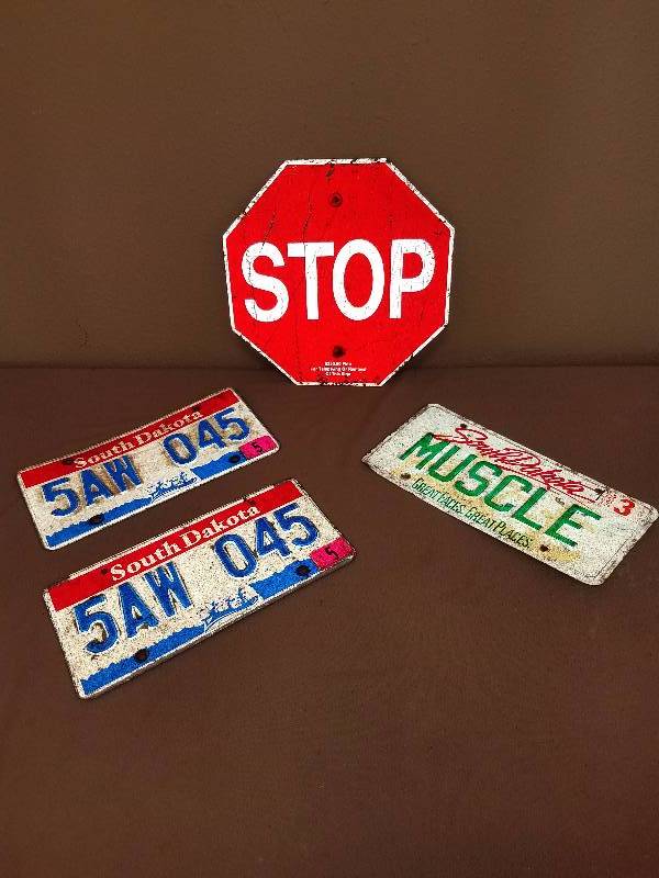 License Plate and Stop Sign Lot