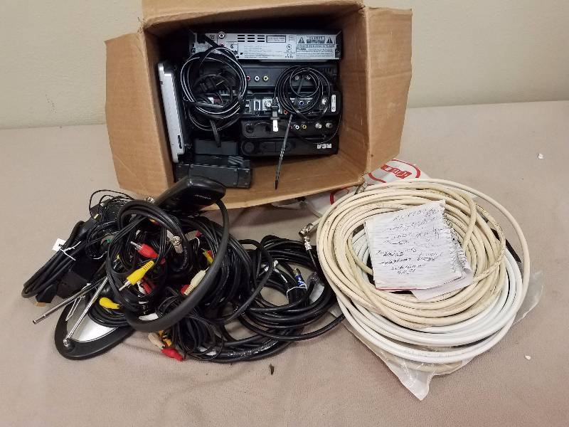 Lot of Cable Cords and Cable Boxes