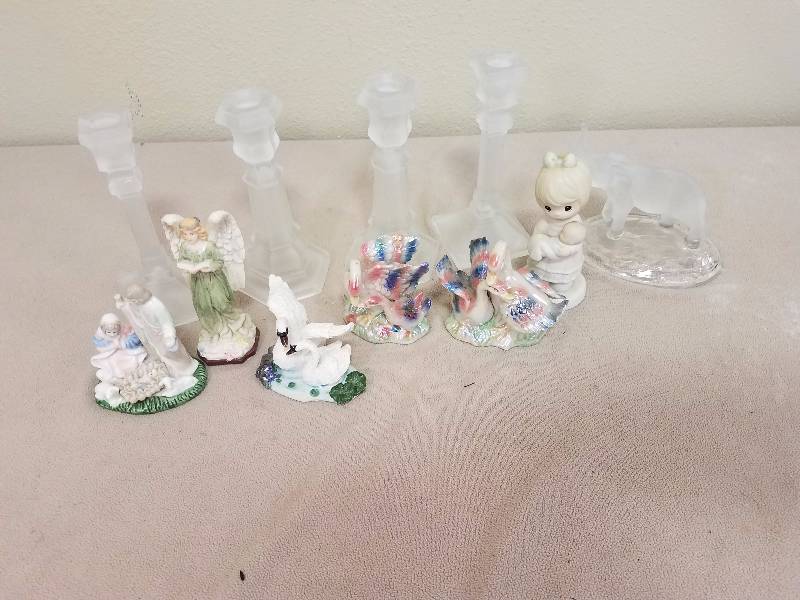 Lot of Angel, Swan and Candle Sticks Dcor