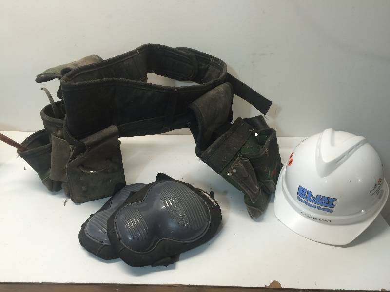 lot 12 image: Tool Belt, Knee Pads, Hard Hat