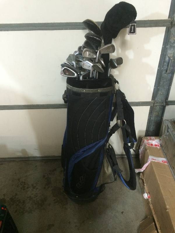 lot 32 image: Golf Clubs And Bag
