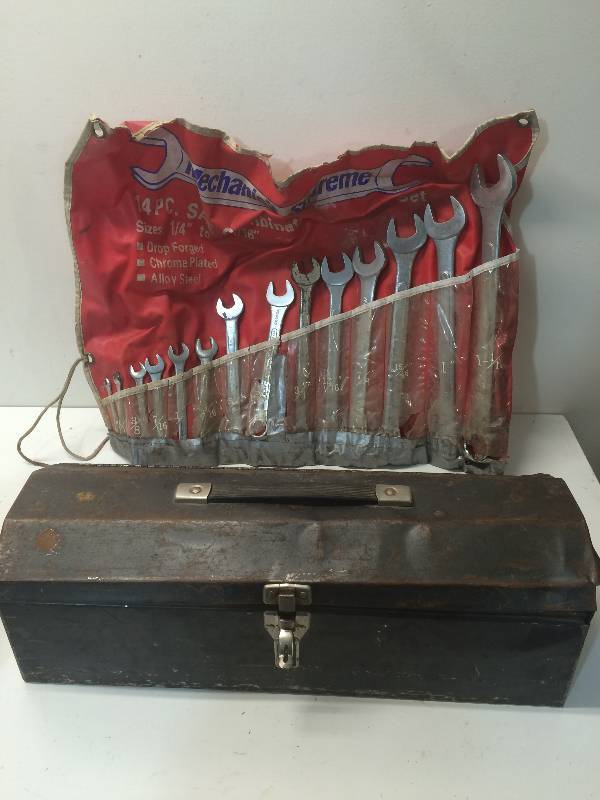 lot 97 image: Tool Box Of Wrenches