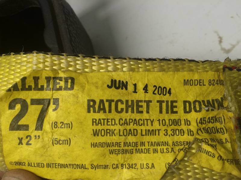 lot 101 image: Ratchet Straps