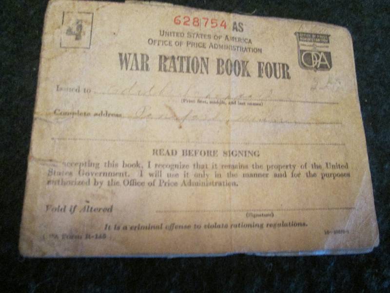 War Ration Book...