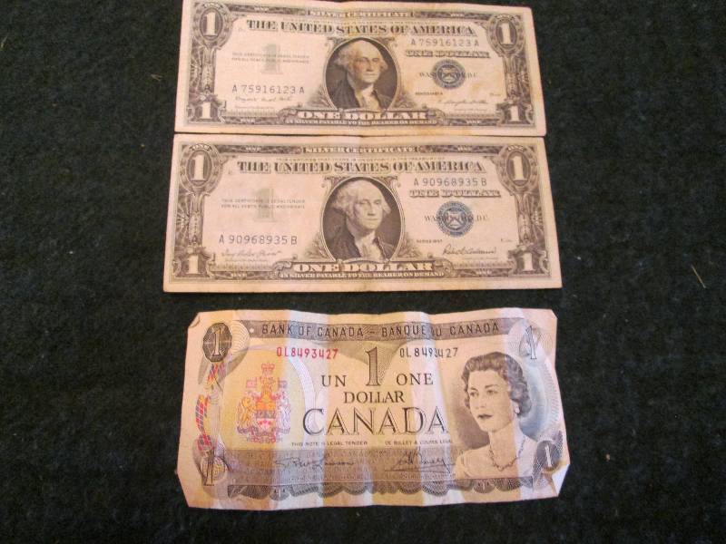 Lot of 2 $1 Silver Certificates, Ca...