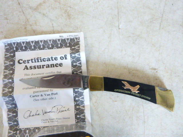 lot 170 image: Operation Desert Storm Lock Blade Knife
