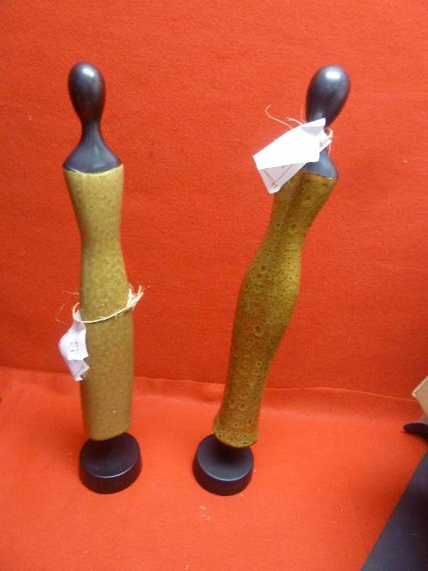 lot 38 image: Pair of Clay Statues