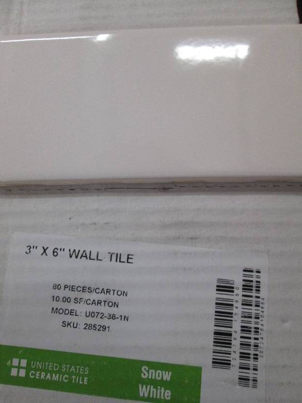 3x6 snow white wall tile 10 sqftbo...
