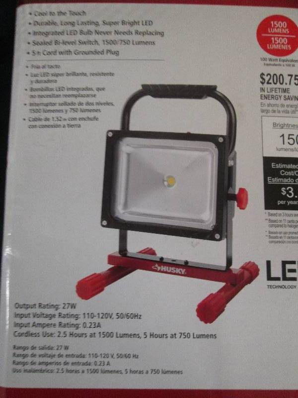 Husky portable LED work light teste...