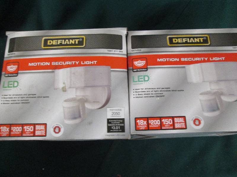 2 Defiant LED motion security light...