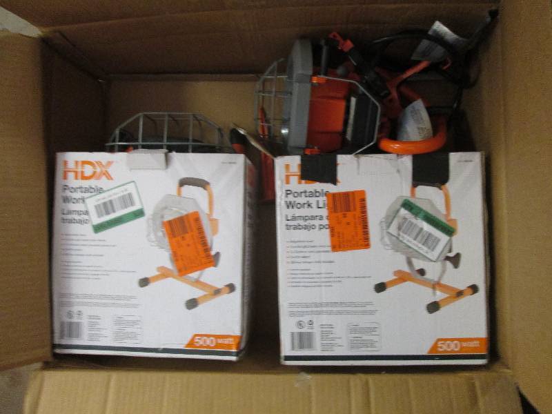 3 HDX portable work lights no bulbs...