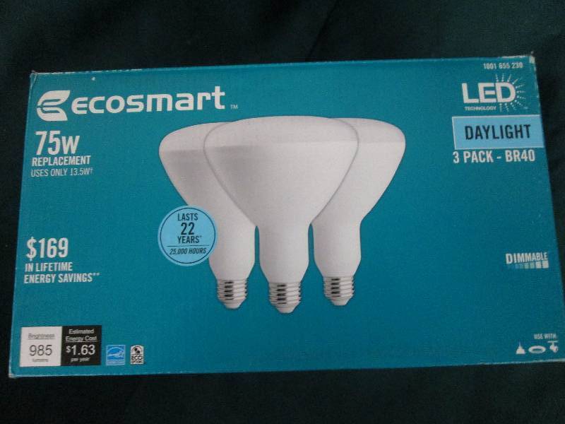 3 pack of ecosmart 75w  uses only 1...