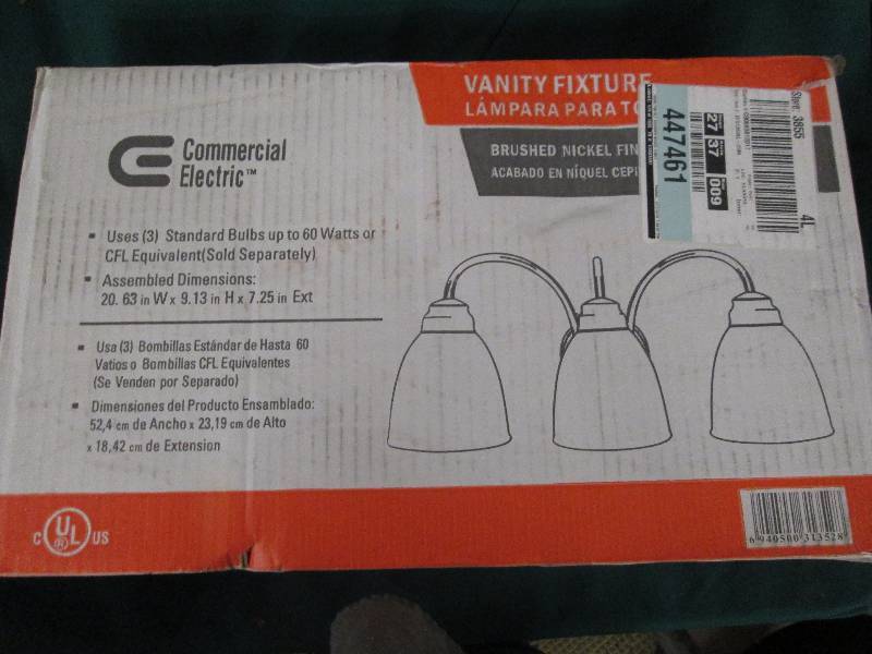commercial electric 3 light vanity ...