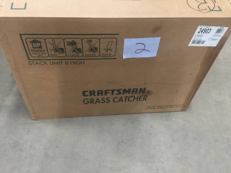 lot 2 image: Craftsman 6 bushel 2 - bin Soft Bagger for 46 Deck Lawn Tractors open box never used