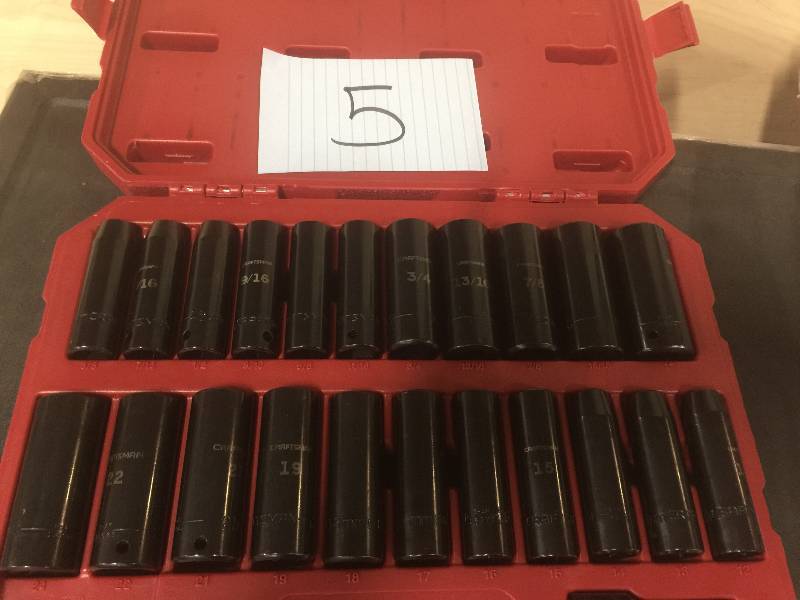 lot 5 image: Craftsman 23 Pc Laser Impact Deep Socket Accessory Set, 12 Drive  InchMetric