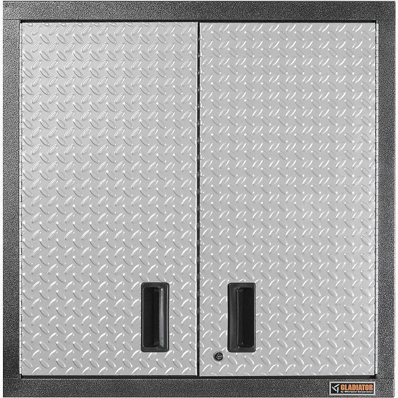lot 26 image: Gladiator Premier Series Pre-Assembled 30 in. H x 30 in. W x 12 in. D Steel 2-Door Garage Wall Cabinet in Silver Tread new
