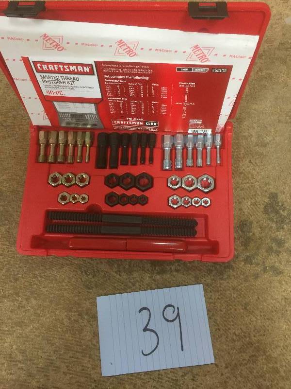 lot 39 image: Craftsman 40 pc. Tap and Die Set, Master Rethreader