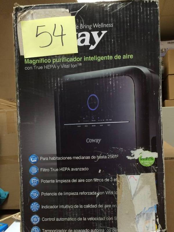lot 54 image: Coway Smart Air Purifier with HEPA Filter and Ionizer Never used