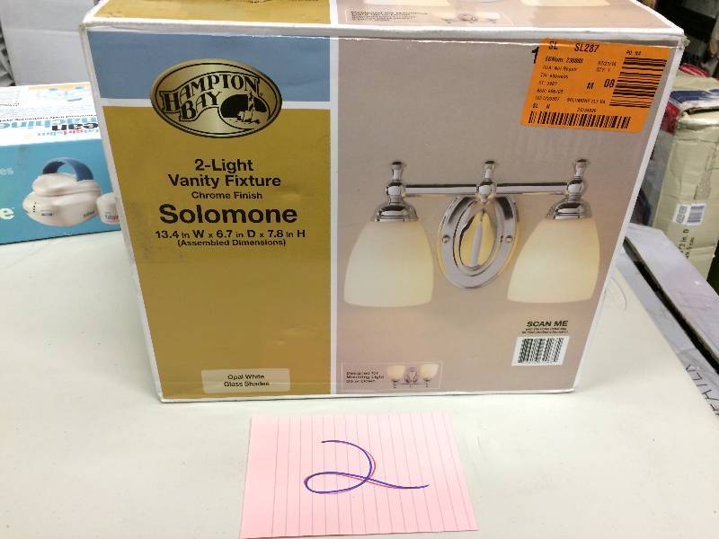 Hampton Bay Solomone 2 Light Vanity Fixture Never used