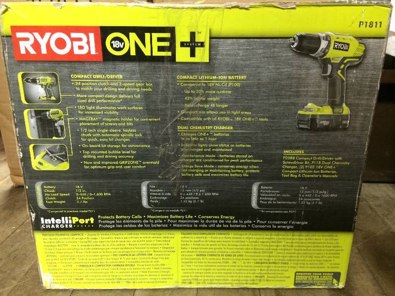 Ryobi ONE 18-Volt Lithium-Ion Compact DrillDriver Kit Never used