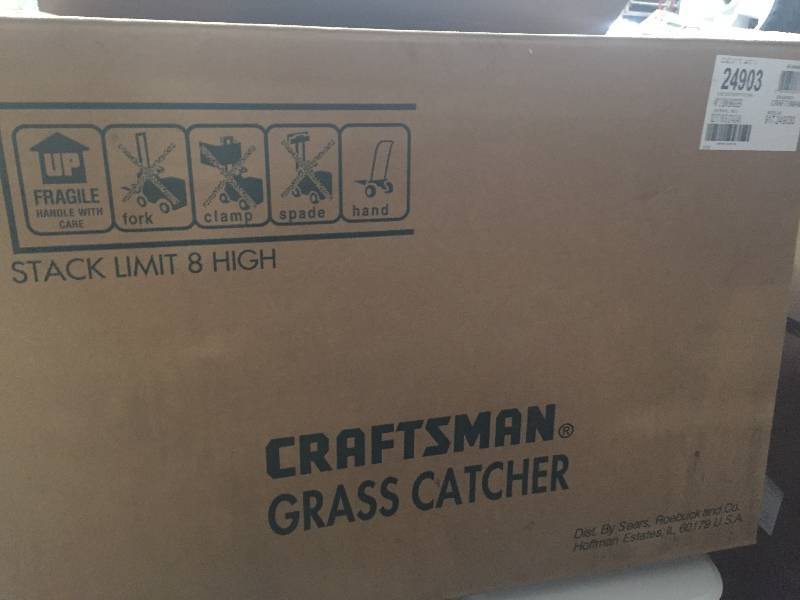 Craftsman 6 bushel 2 - bin Soft Bagger for 46 Deck Lawn Tractors open box never used