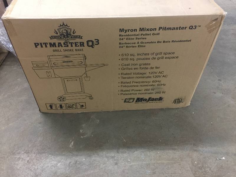 MoJack 47102 Myron Mixon Pitmaster Q3 24-Inch Wood Pellet GrillSmoker, open box never used
