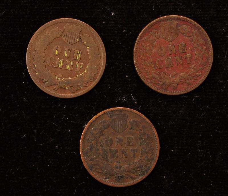 lot 03 image: GROUP OF 3 INDIAN HEAD CENTS 1897, 1902 & 1905