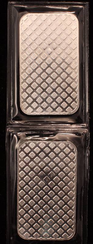 lot 21 image: (2) 1 TROY OZ. .999 FINE SILVER BARS WALKING LIBERTY DESIGN SEALED