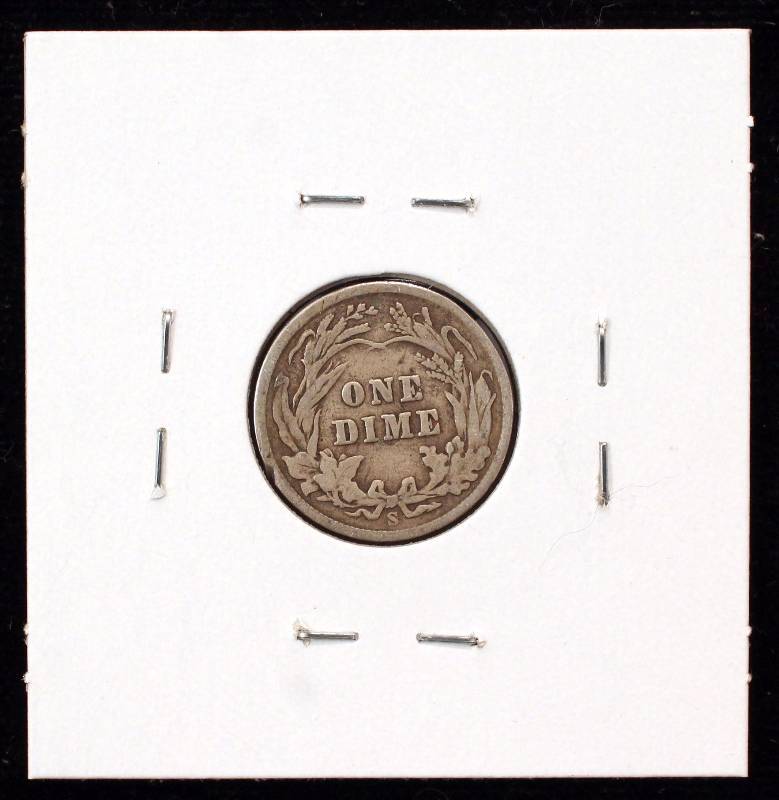 lot 24 image: 1902-S BARBER SILVER DIME VG