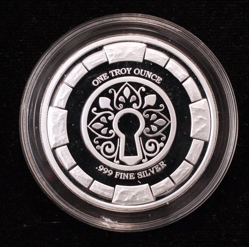 lot 33 image: 1 TROY OZ. .999 FINE SILVER PROOF NWT MINT STANSBERRY RESEARCH IN AIRTITE HOLDER