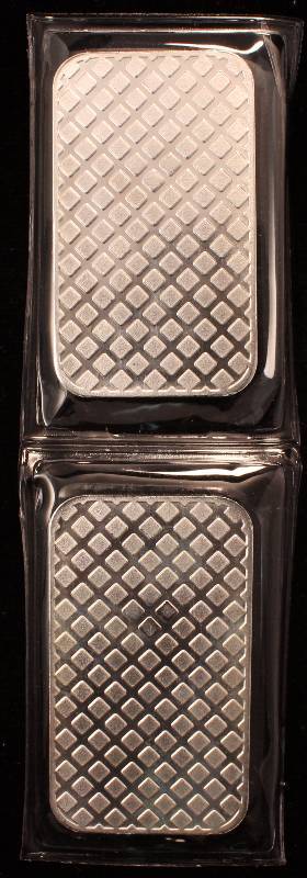lot 48 image: (2) 1 TROY OZ. .999 FINE SILVER BARS WALKING LIBERTY DESIGN SEALED