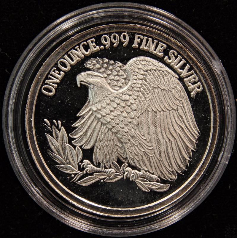 lot 19A image: 1 TROY OZ. .999 FINE SILVER SAINT GAUDENS STYLE IN AIRTITE