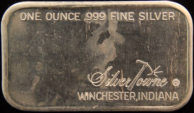 lot 19B image: 1 TROY OZ. .999 FINE SILVER BAR EAGLE DESIGN