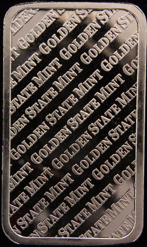 lot 24B image: 5 TROY Oz. .999 FINE SILVER BAR GOLDEN STATE MINT