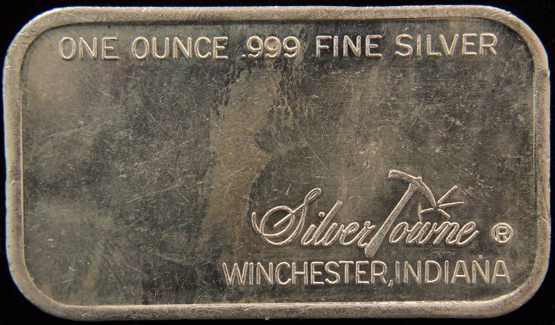 lot 30A image: 1 TROY OZ. .999 FINE SILVER BAR INDIAN CHIEF BY SILVERTOWNE