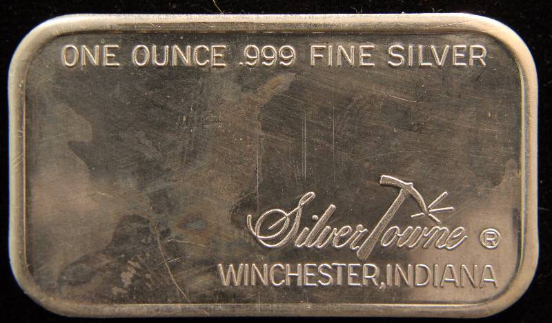 lot 35A image: 1 TROY OZ. .999 FINE SILVER BAR EAGLE DESIGN