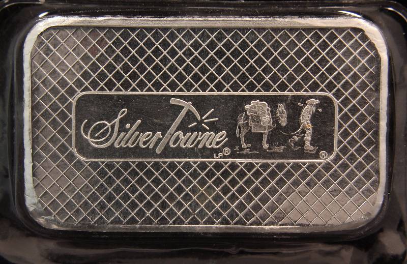 lot 36A image: 5 TROY Oz. .999 FINE SILVER BAR PROSPECTOR BY SILVERTOWNE SEALED
