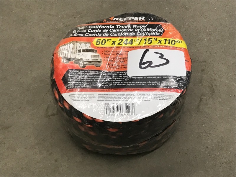 lot 63 image: New 38x50 California Truck Rope ...