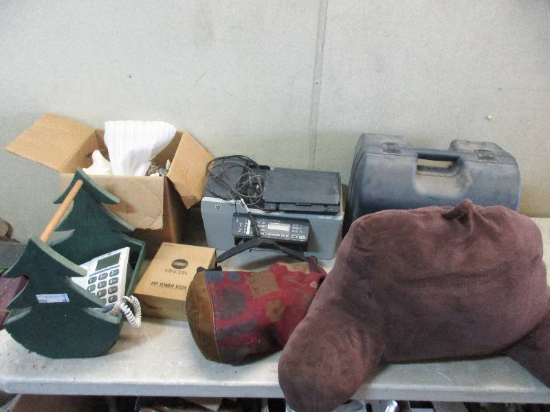 printer - toner - pillow- 2 purses - Ryobi empty case