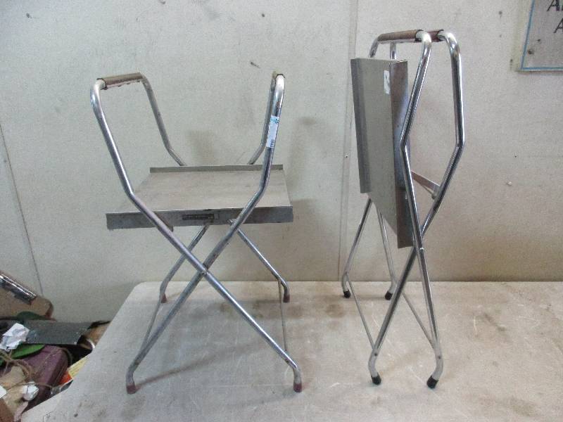 2 stainless steel folding tables