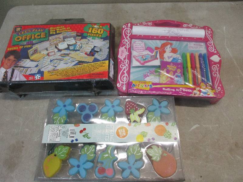 Disney rolling art desk - lets play office - string of fruit lights