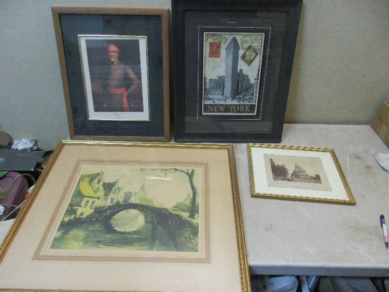 4 pieces of framed art