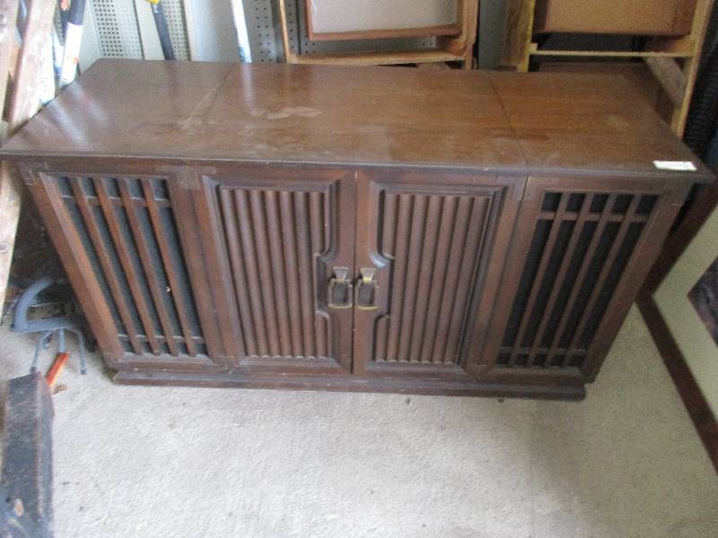 antique record player - nice solid wood -