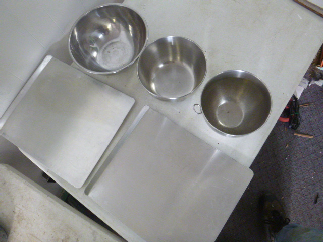 lot 10 image: Baking Sheets and Steel Bowls