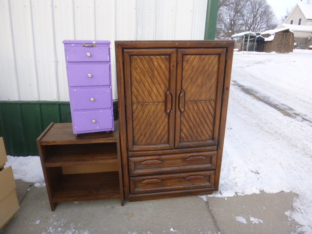lot 61 image: Armoire, TV Stand, Drawers
