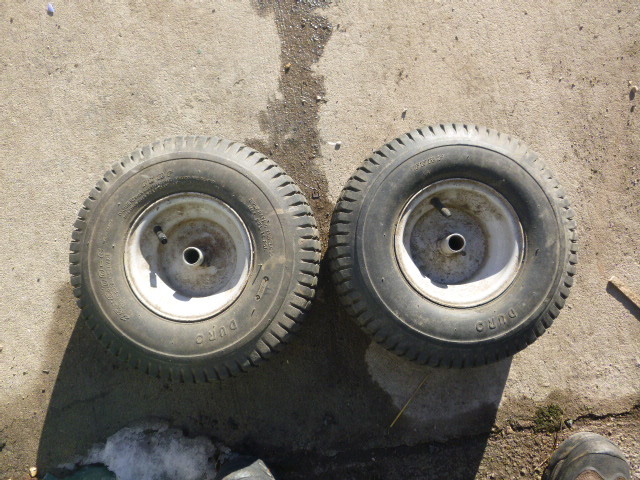 lot 110 image: 2 Lawn Mower Tires and Rims