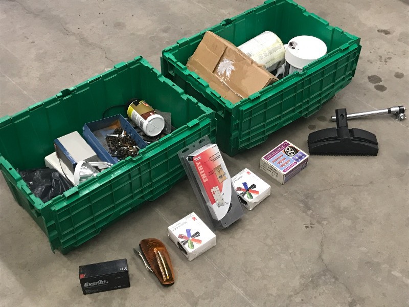 lot 37 image: (2) Totes Of Assorted Shop Supplies...